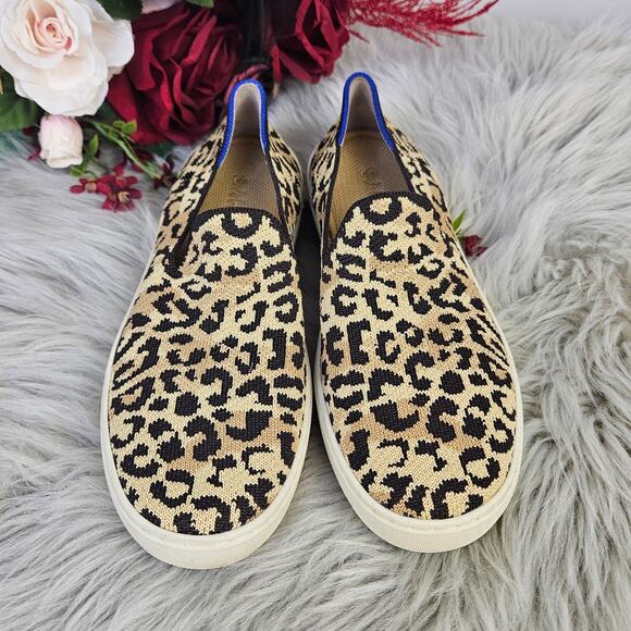 Rothy’s Original Slip On Sneaker Desert Cat Leopard Print Shoes Size 7 Sustainab - Picture 3 of 9